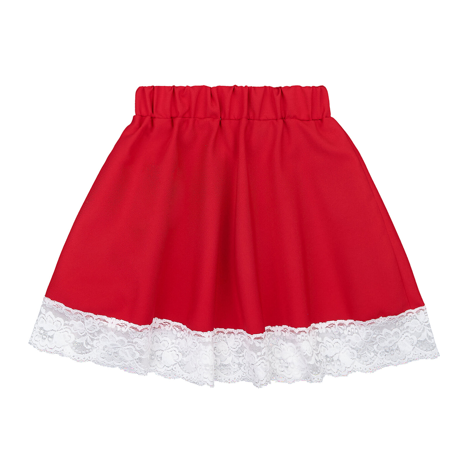 Спідниця для дівчинки червона з мереживом