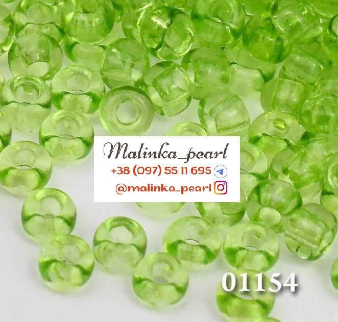 Бісер салатовий, кристальний
