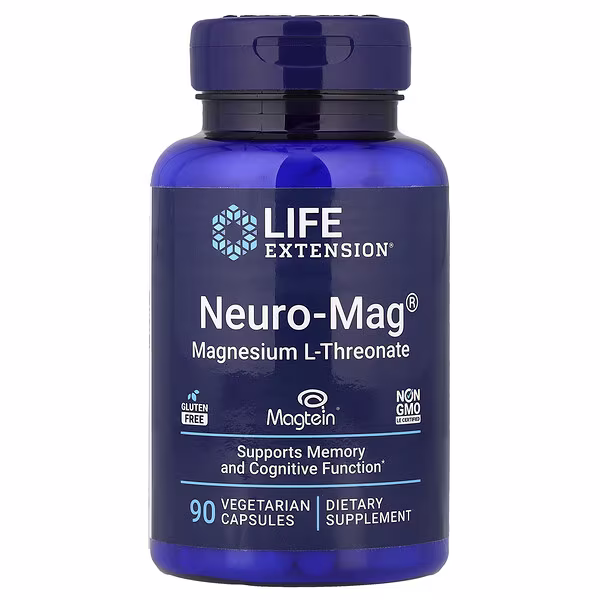 Life Extension, Neuro-Mag, Magnesium L-Threonate, 90 Vegetarian Capsules (48 mg per Capsule)