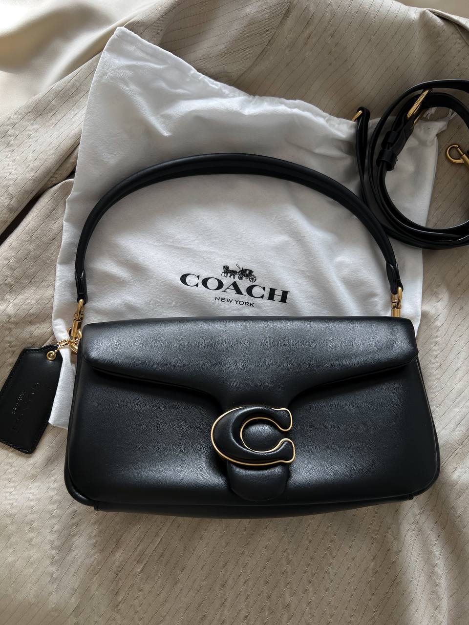 Coach Pillow Tabby 26 Leather Shoulder Bag Black