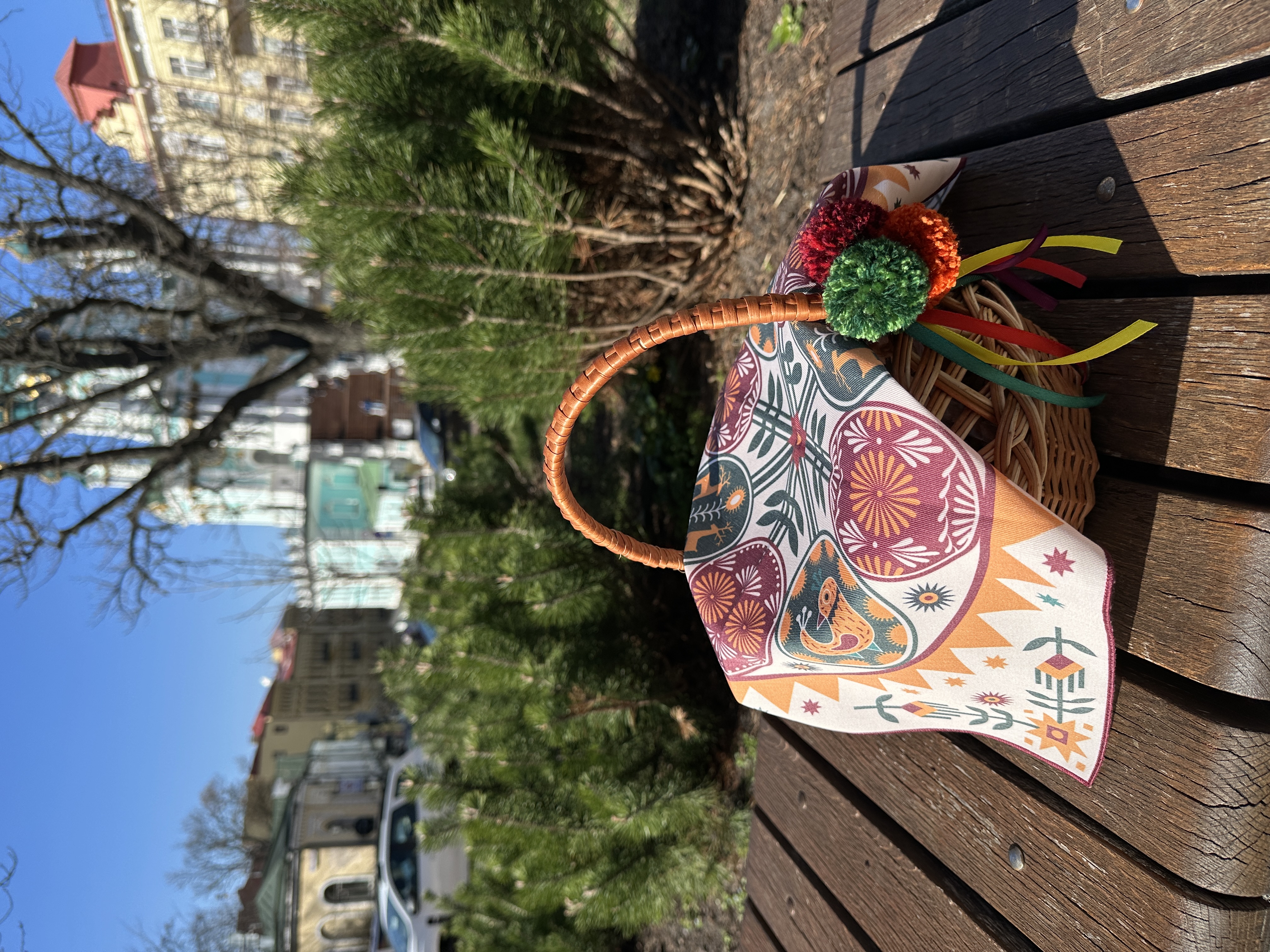 Серветка в кошик саржа принт «Писанки»