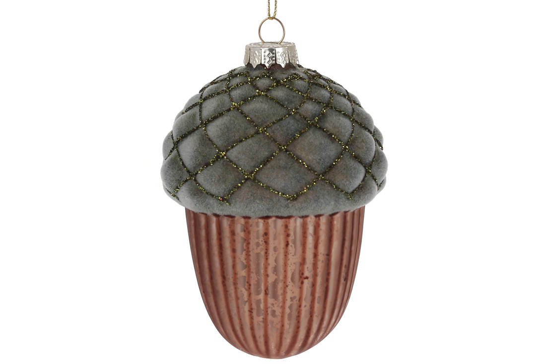 Ялинкова прикраса Жолудь 12см, колір - золотисто-мідний антик 118-120