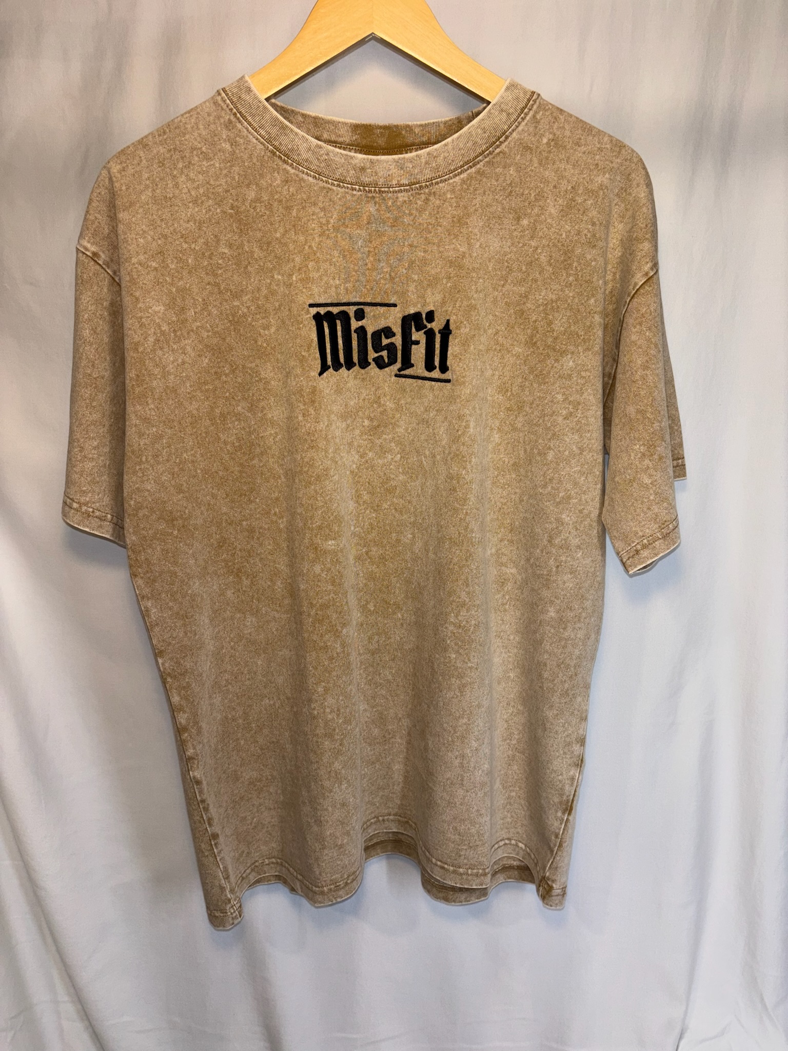 Tan Oversized Acid Washed Shirt