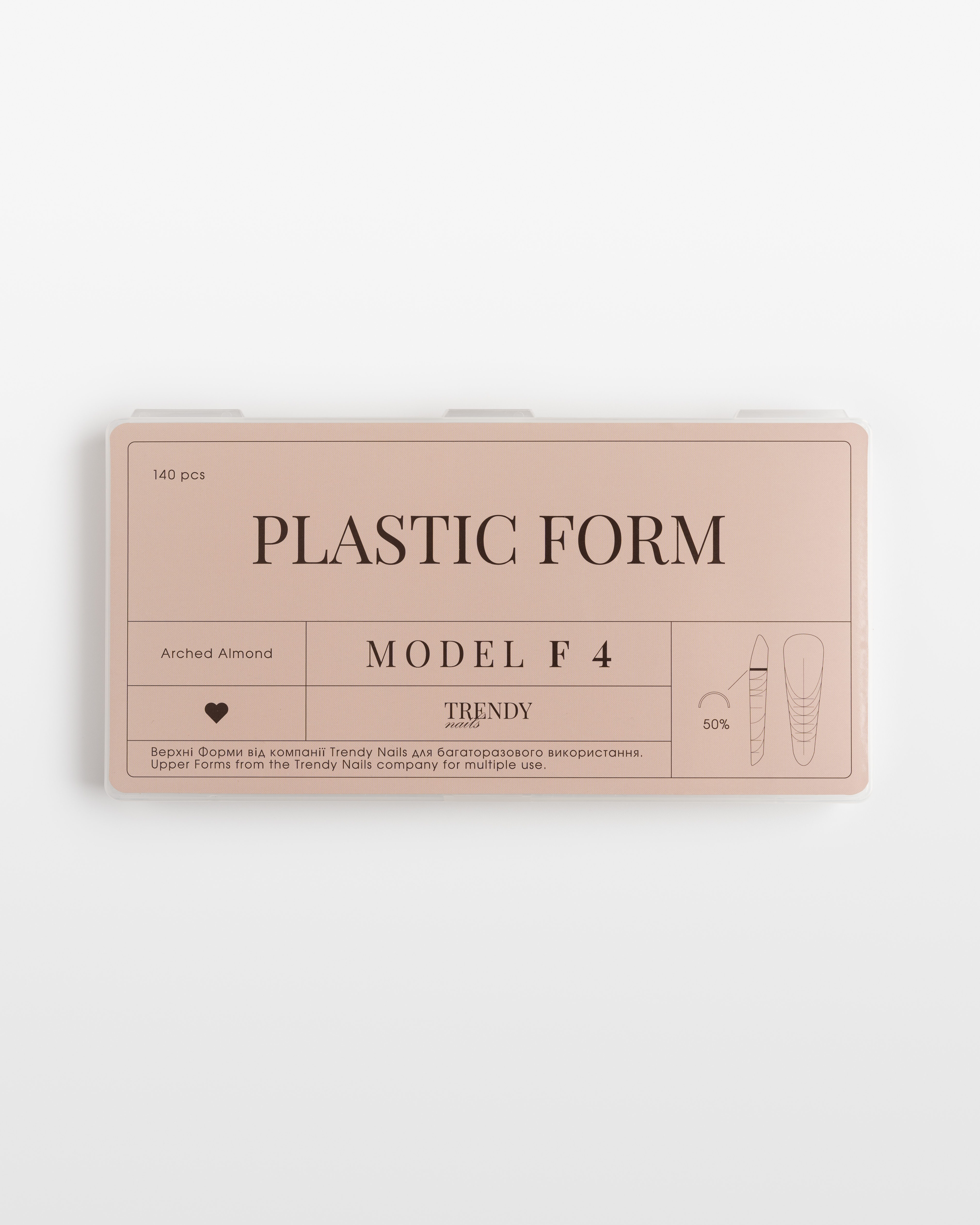 Upper Plastic Form (140 pcs) Arched Almond Model F 4