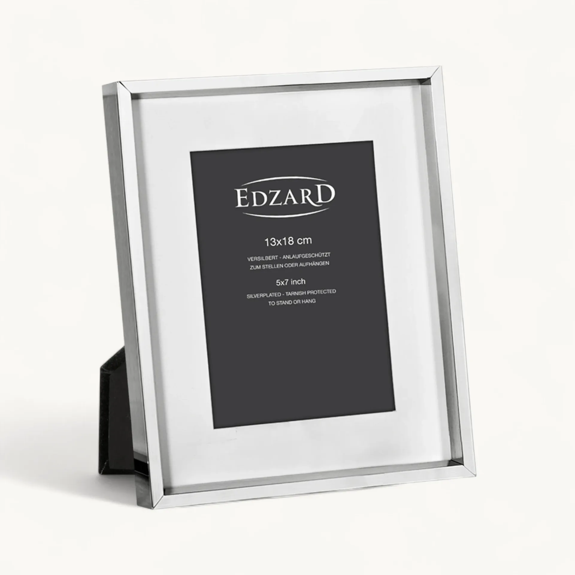 Фоторамка Edzard Perugia посріблена з паспарту, 13x18 см (стійка до тьмяніння)