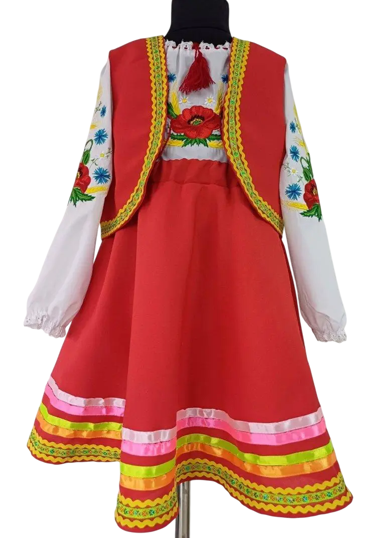 Український костюм для дівчинки з жилеткою