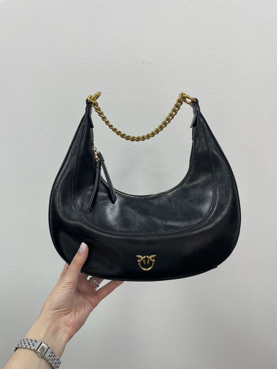 Pinko Classic Brioche Bag Hobo Black