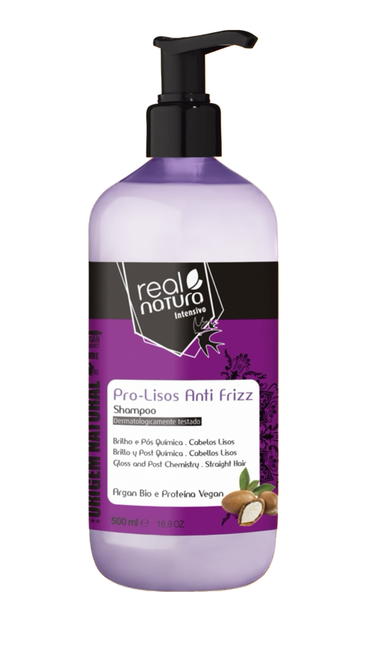 Шампунь Real Natura SEM SAL PRO-LISOS ANTI FRIZZ ARGAN для блиску і гладкості волосся 500 мл