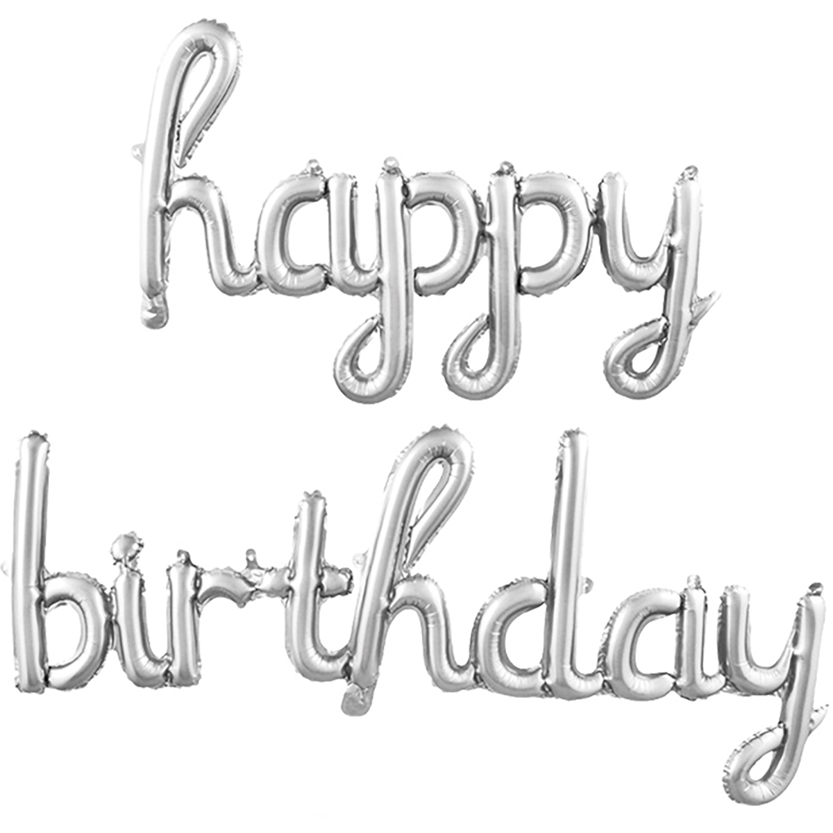 Фольговані кульки "Happy birthday" silver письмові