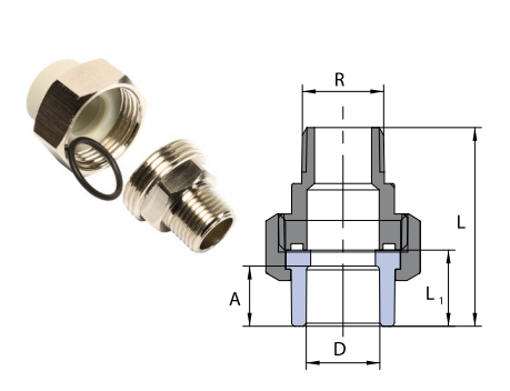 Американка (Р3) Wavin Ekoplastik Ø20-25 (х1/2"; 3/4")