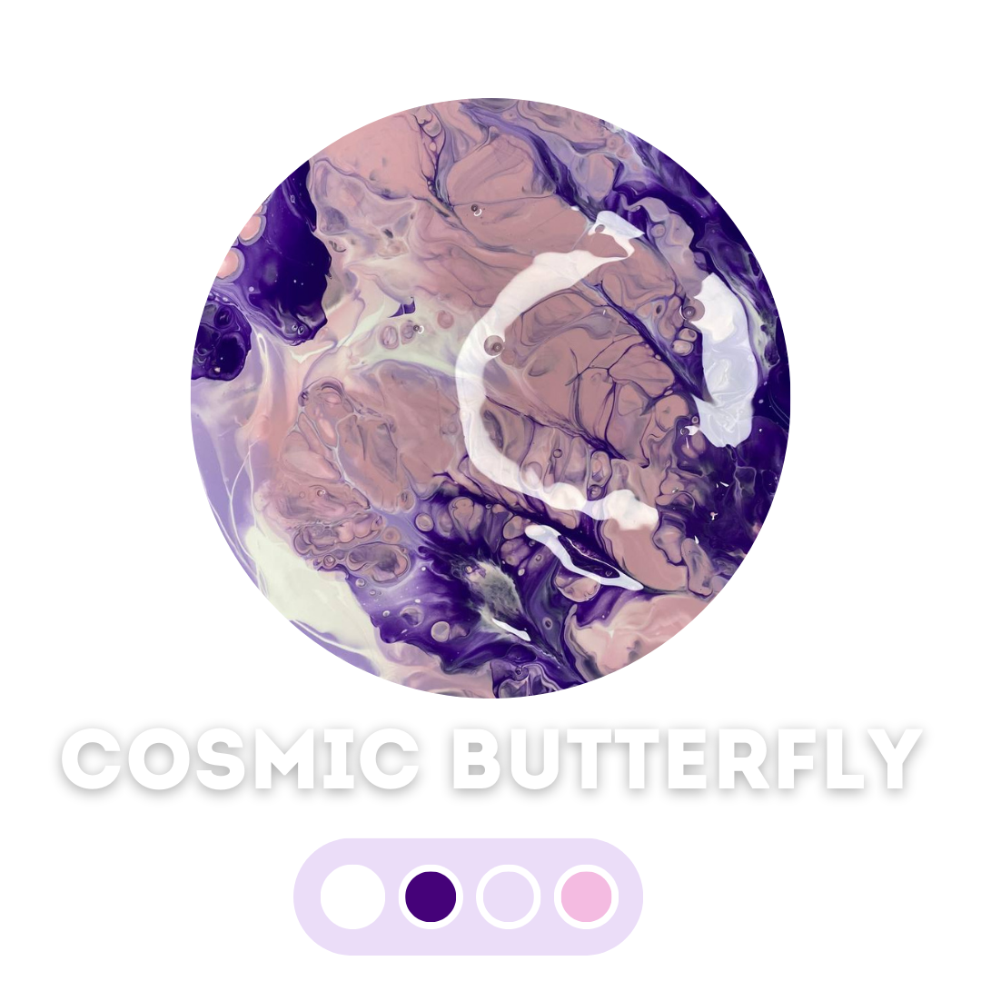 Набір для створення картини fluid art box палітра Cosmic Butterfly