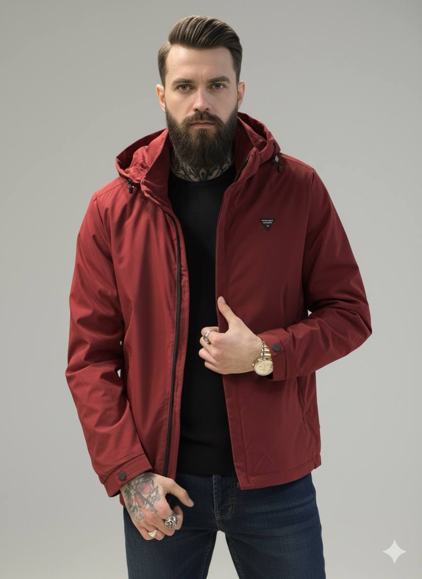 Демісезонна чоловіча куртка з капюшоном red
