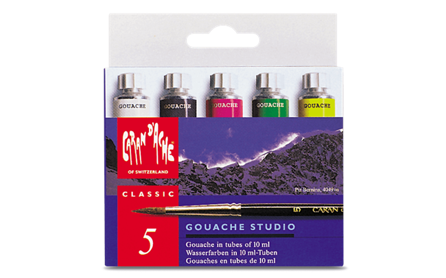 Коробка з 5 тюбиків фарби GOUACHE STUDIO 10 мл
