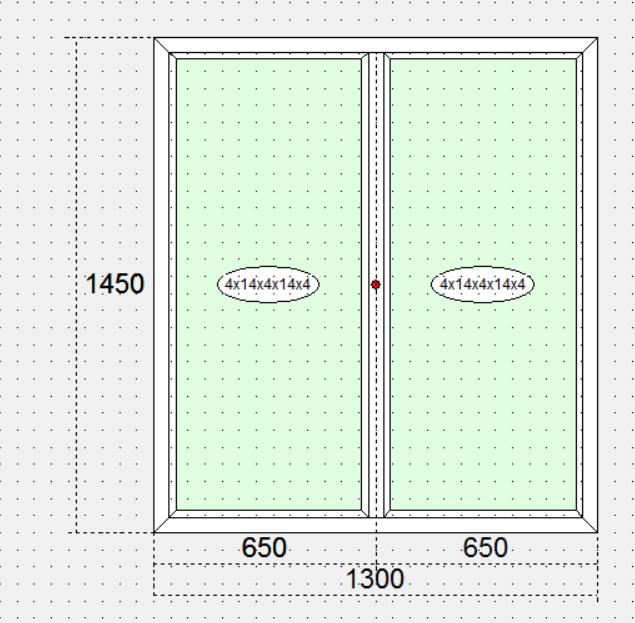 Двостулкове глухе вікно 1450х1300