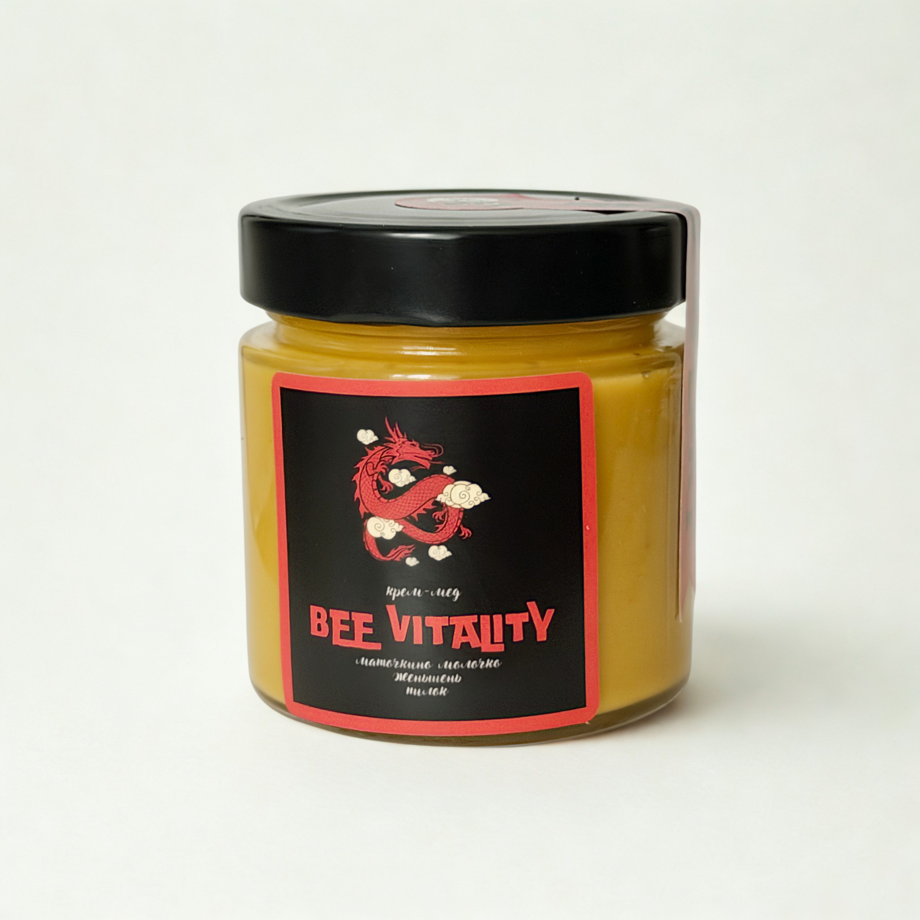 Крем-мед Bee Vitality з маточним молочком, бджолиним пилком та женьшенем 300 гр (ТМ «Меду Треба»)