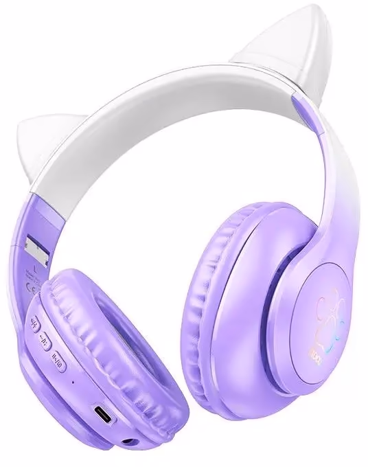 Навушники накладні HOCO W42 Cat Ears over-ear BT headphones BT5.3 Purpule Grape