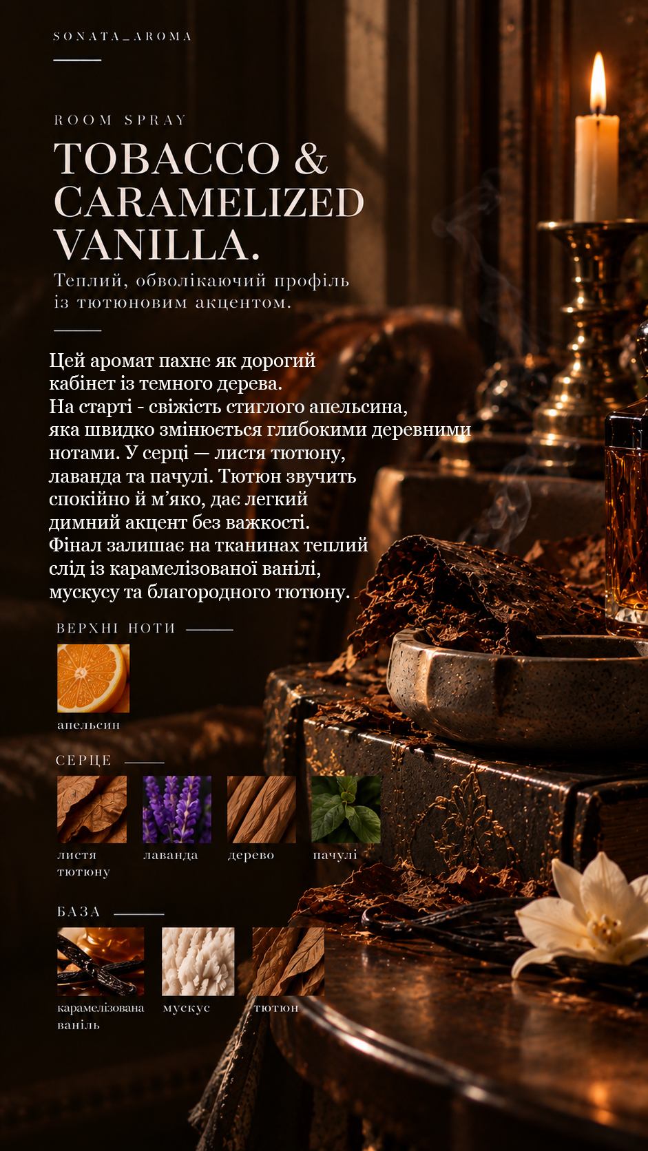 Рум спрей «TOBACCO & CARAMELIZED VANILLA»