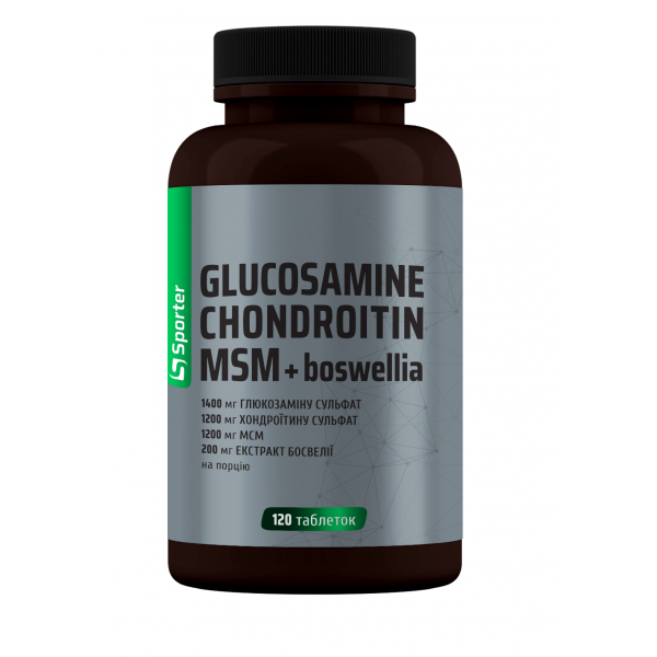 Sporter Glucosamine Chondroitin MSM + Boswellia – 120 таблеток