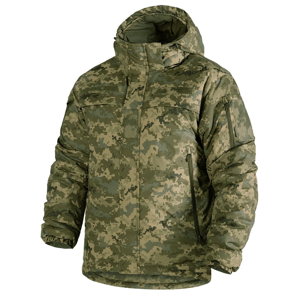 Зимова утеплена мембранна куртка "Patrol System 3.0 Climashell Піксель" від українського бренду "CAMOTEC".