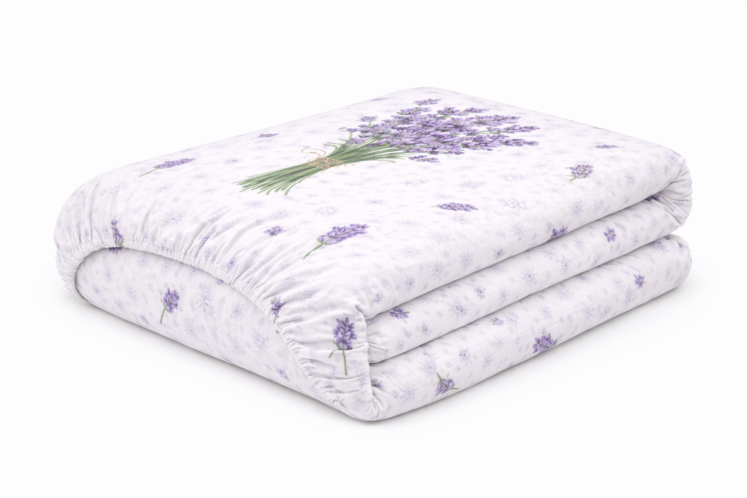 Простирадло на гумці ранфорс принт "Лаванда"