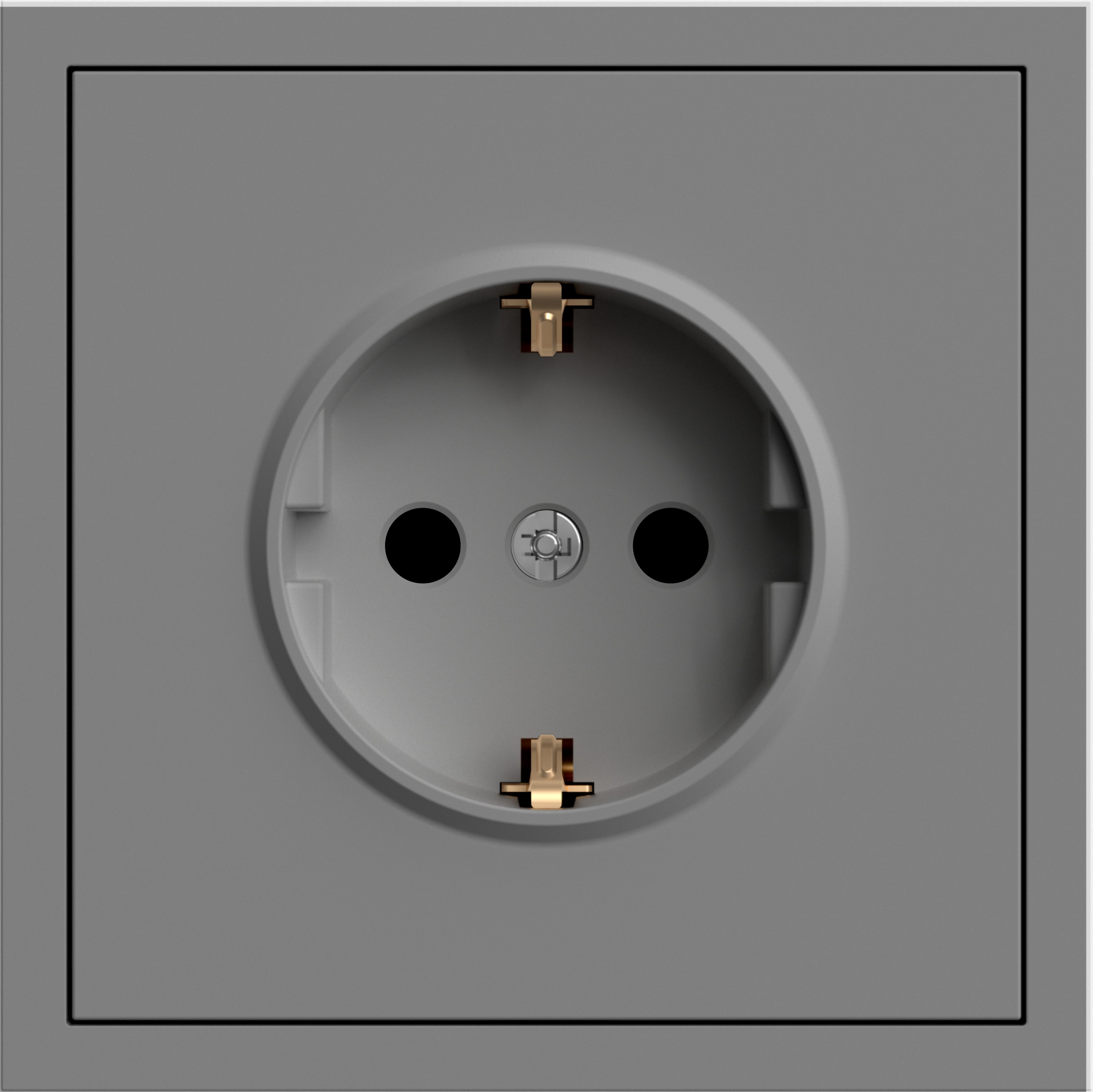 ER121-G розетка із заземленням, механізм сірий 16А Soft