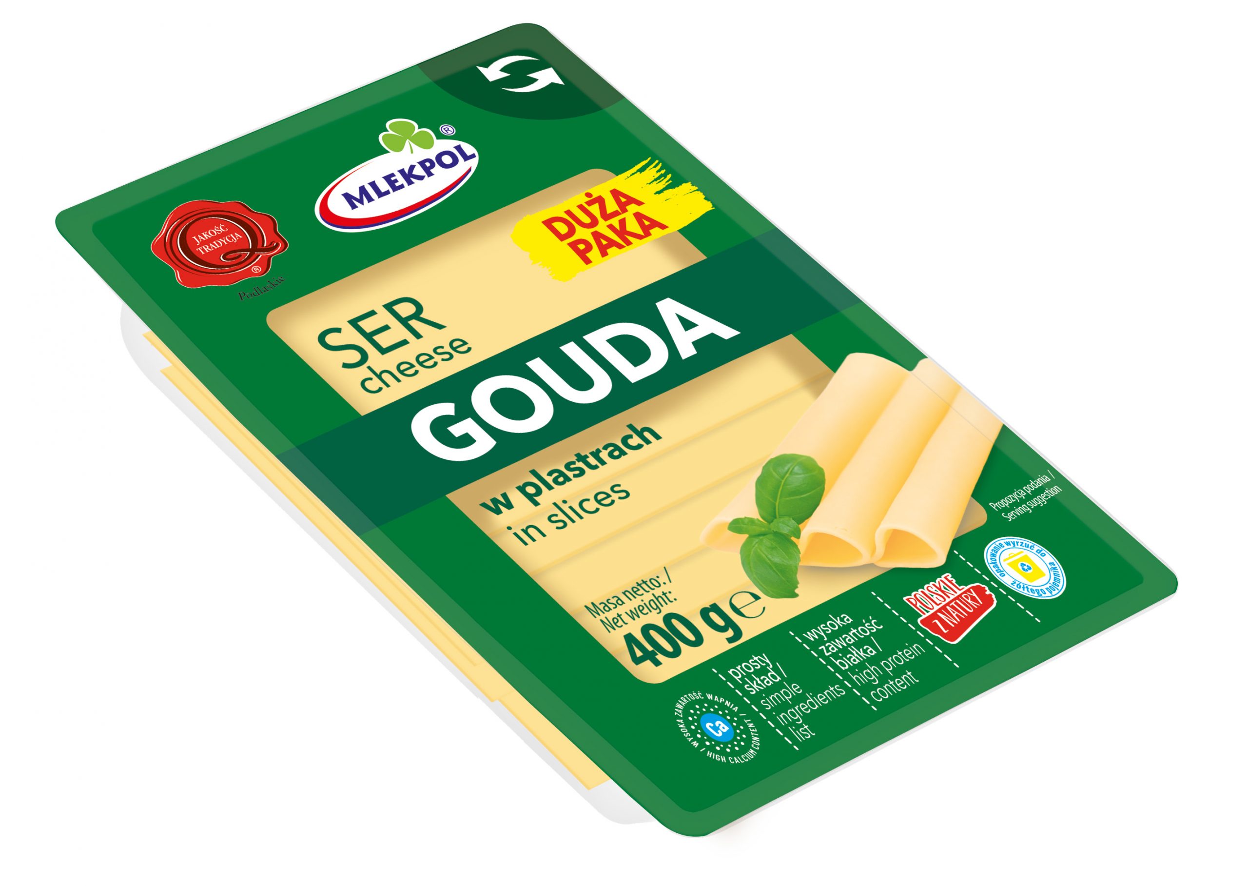 Сир нарізка Gouda Mlekpol 400 г
