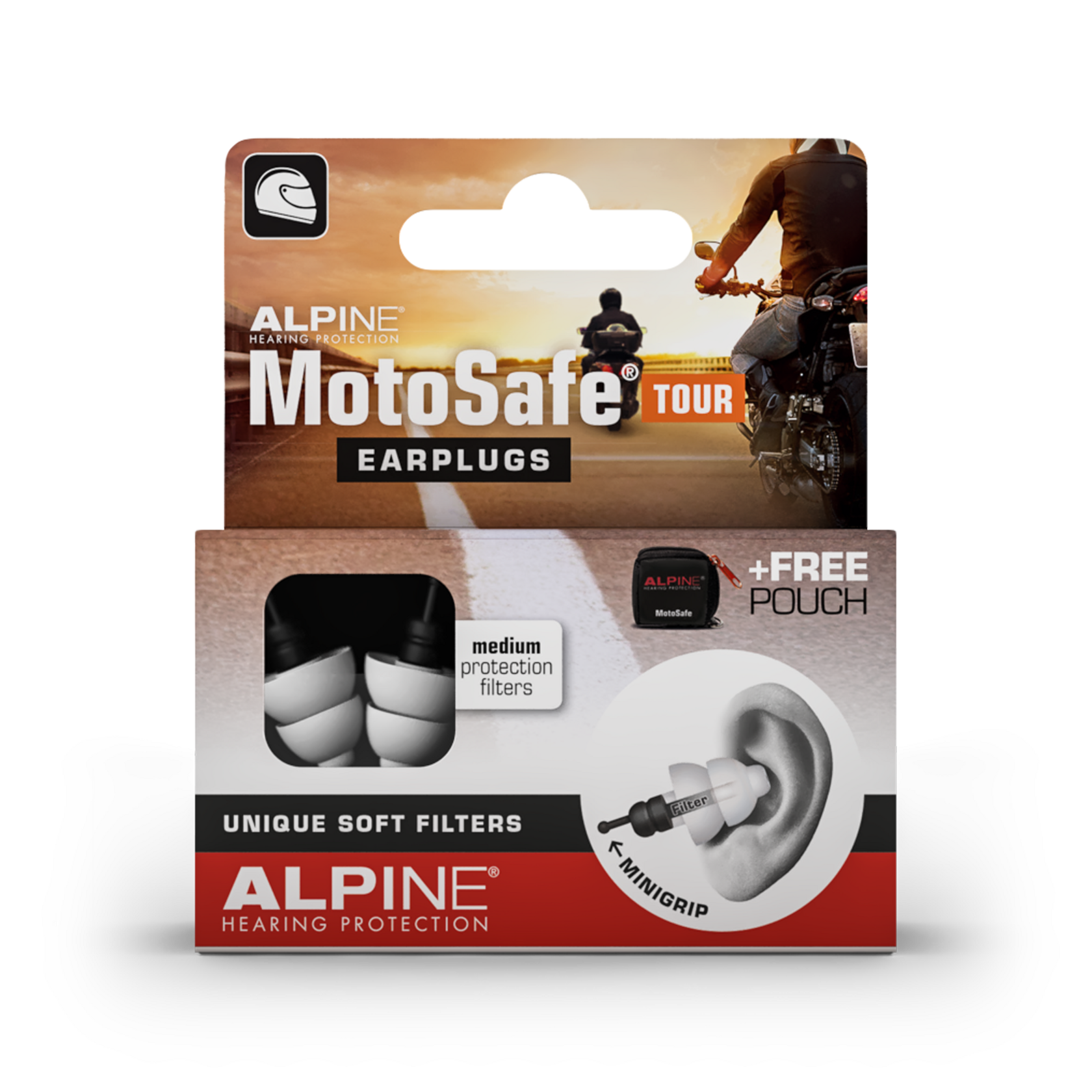 Універсальні силіконові беруші Alpine MotoSafe Tour для мотоциклістів