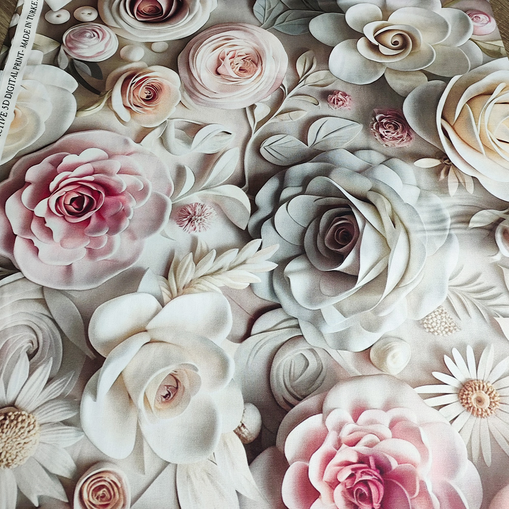 Тканина Ранфорс Digital print - Фарфоровий квітник