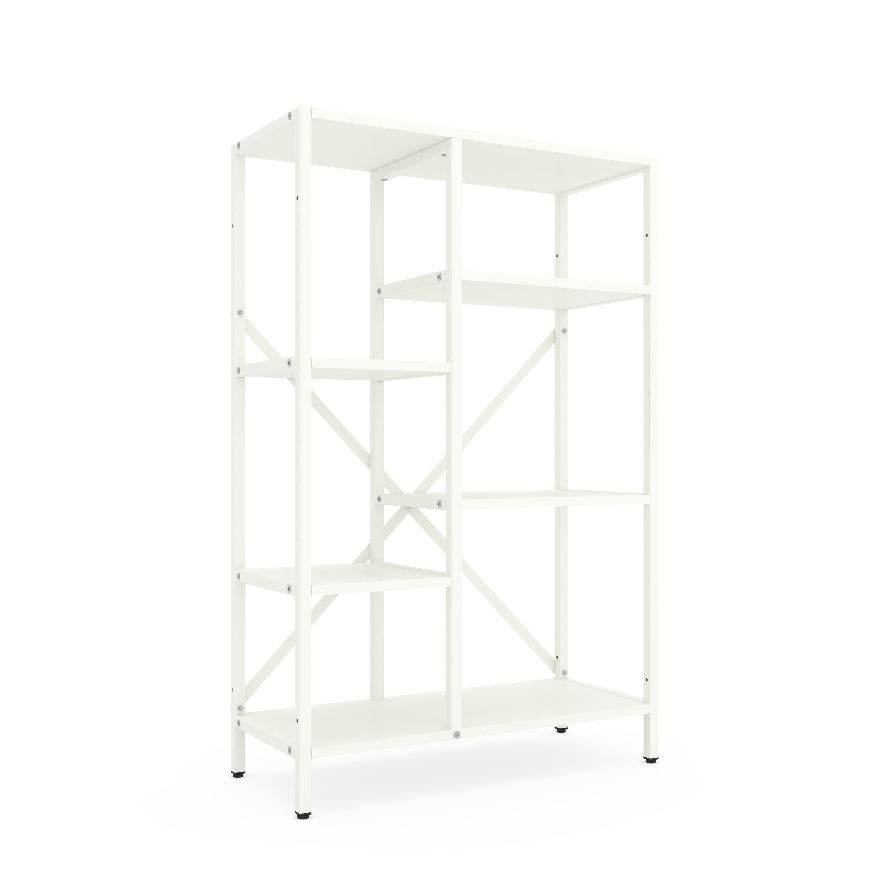 Стелаж металевий 5 полиць, стелаж з полицями 700/300/1090 мм., стелаж Лофт білий-білий сніг