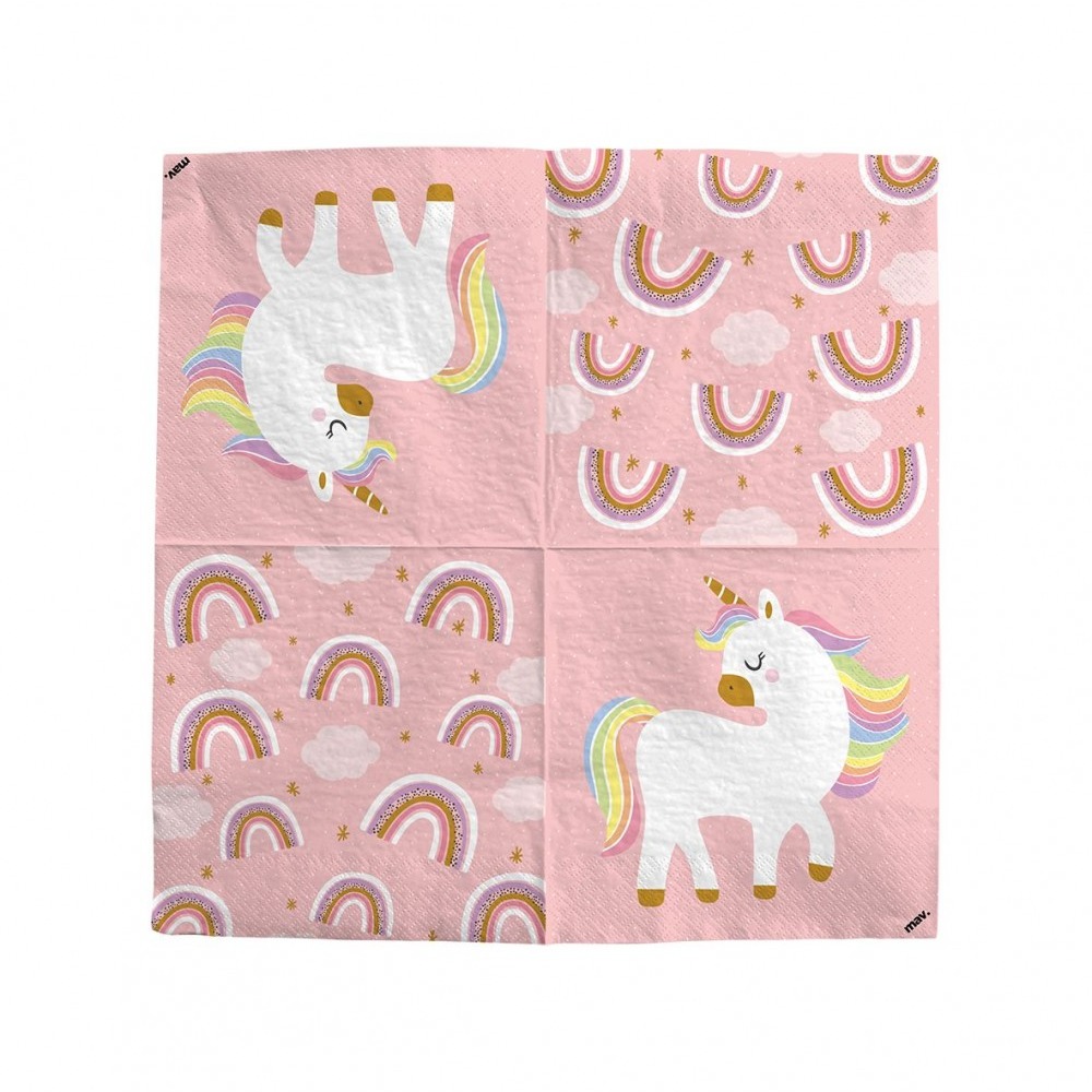 Серветки Єдиноріг і веселка 20шт