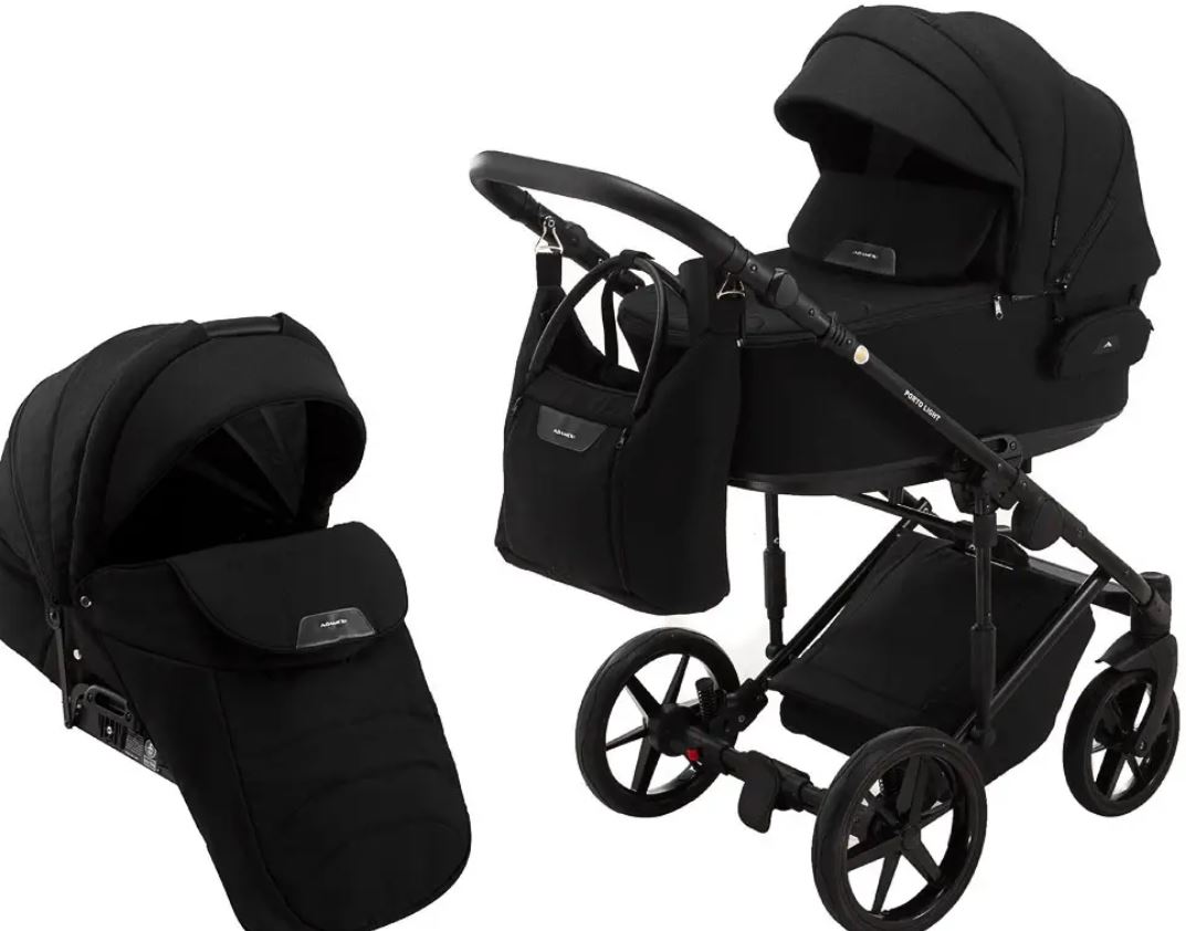 Коляска 2 в 1 Adamex Porto Light Tip TK-53 чорний