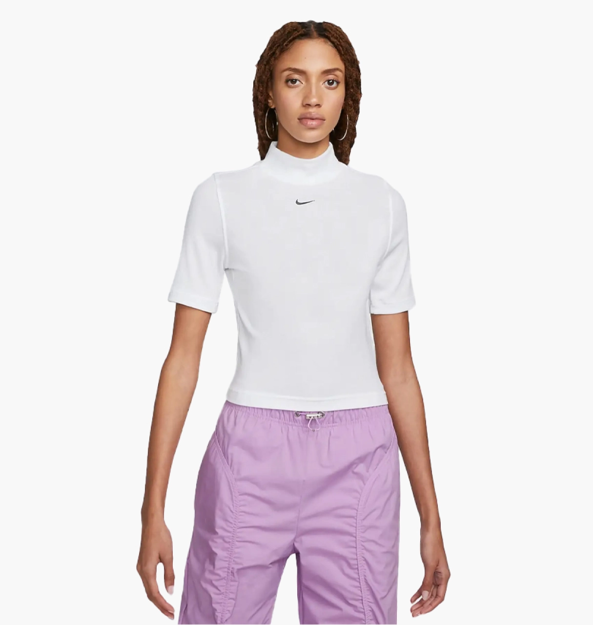 Футболка жіноча Nike Essntl Rib Mock Ss Top