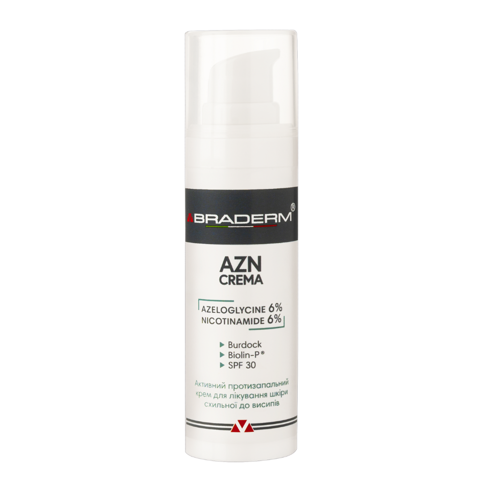 Braderm Azn Cream SPF30 - Денний крем з ніацинамідом, 30 ml