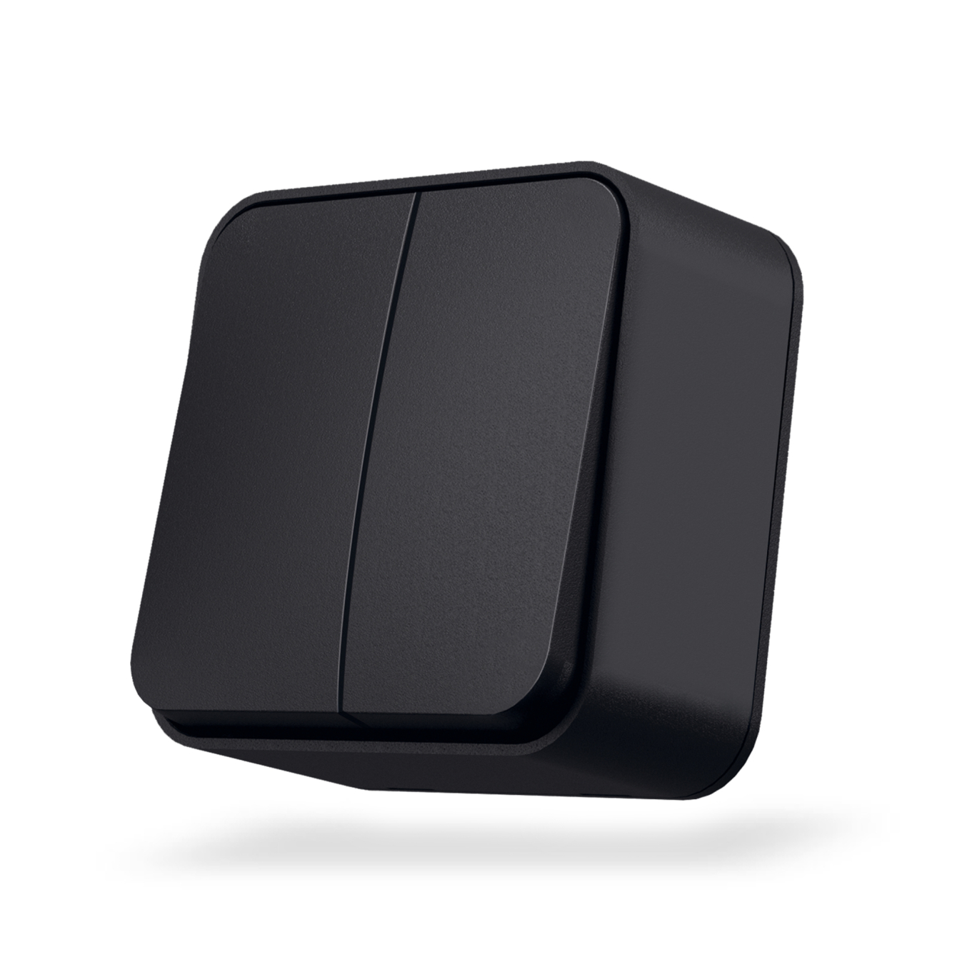 Вимикач зовнішній двоклавішний VIDEX BINERA IP20, чорний графіт