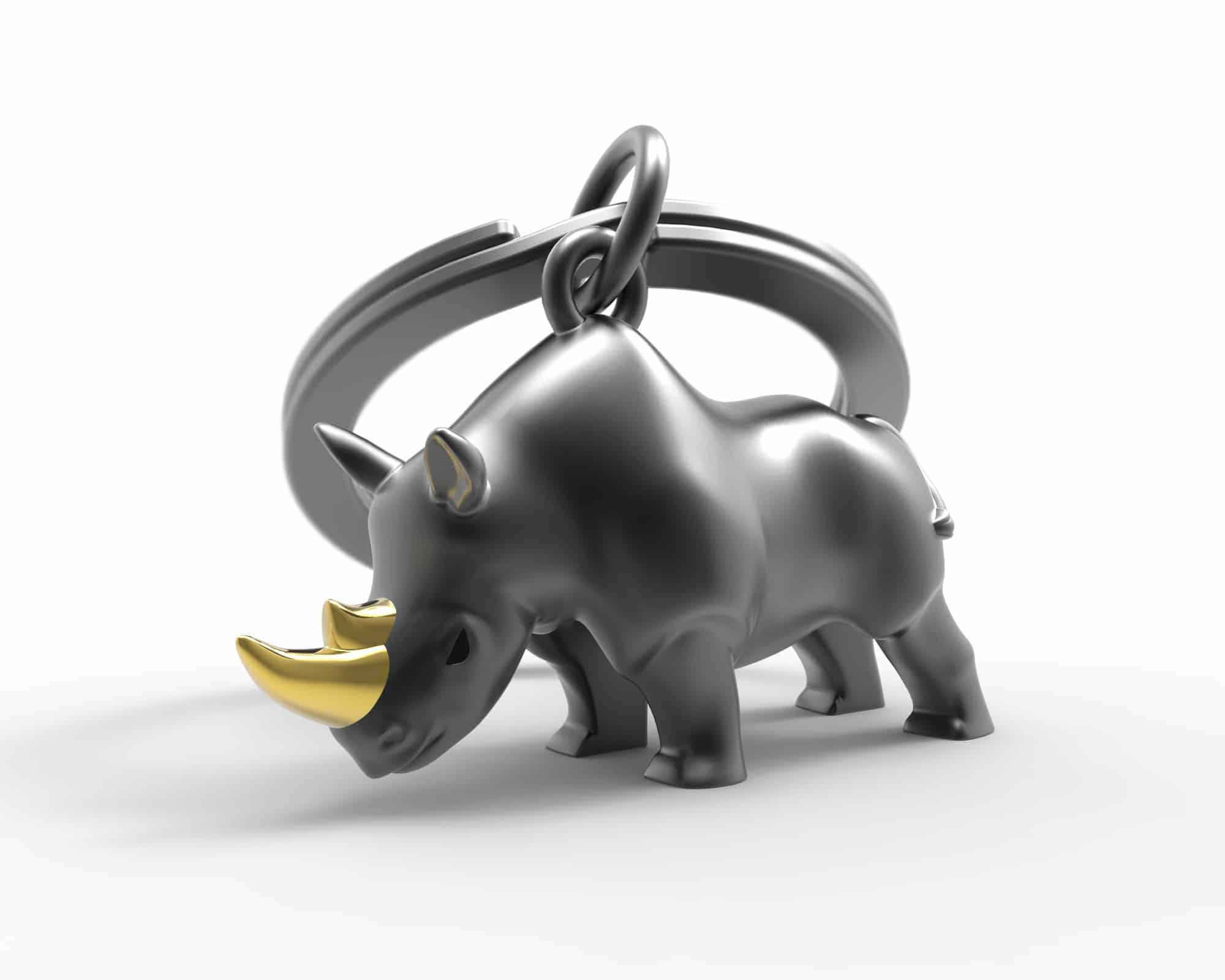 Брелок для ключів METALMORPHOSE Носоріг, металевий дизайнерський брелок, Бельгія