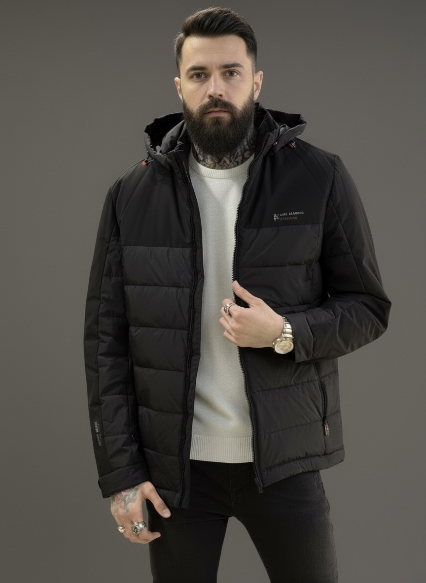 Чоловіча базова демісезонна куртка black