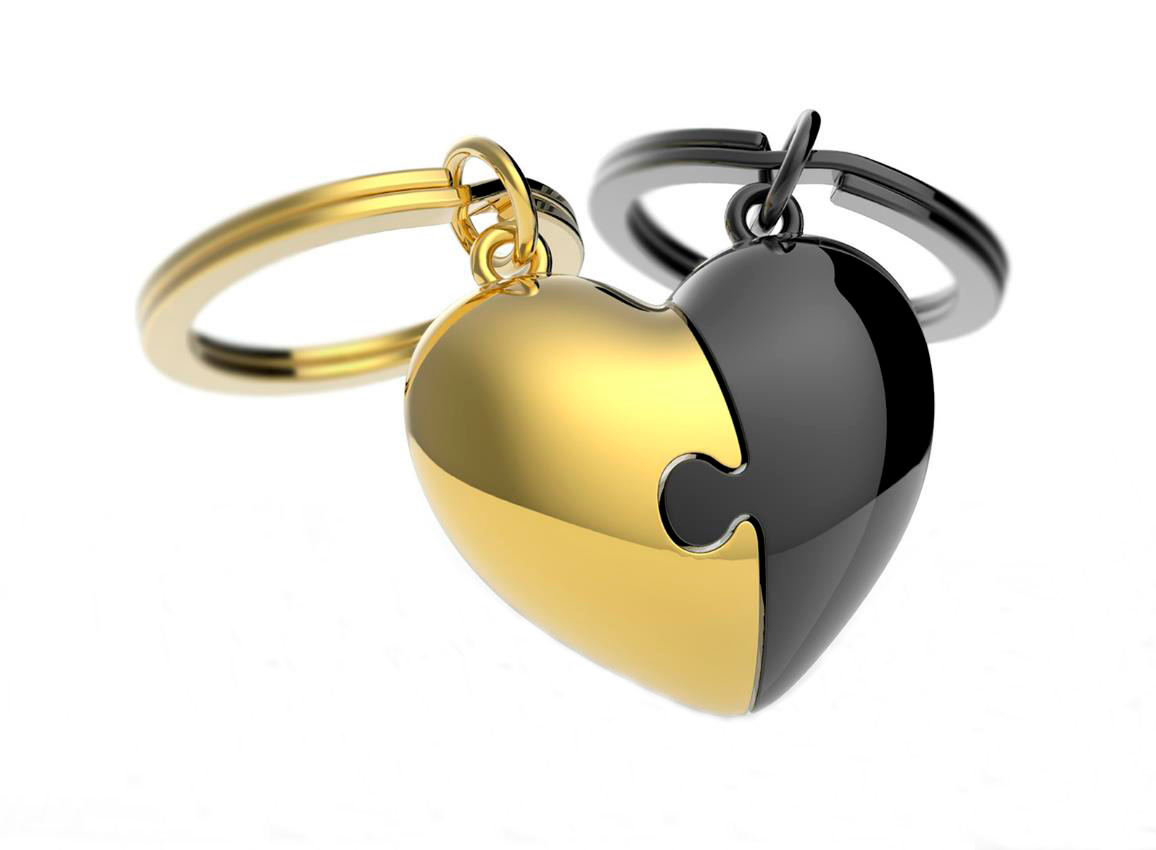 Брелок Metalmorphose You and I Belong Together Like Missing Puzzle Pieces – романтичний металевий аксесуар для ключів