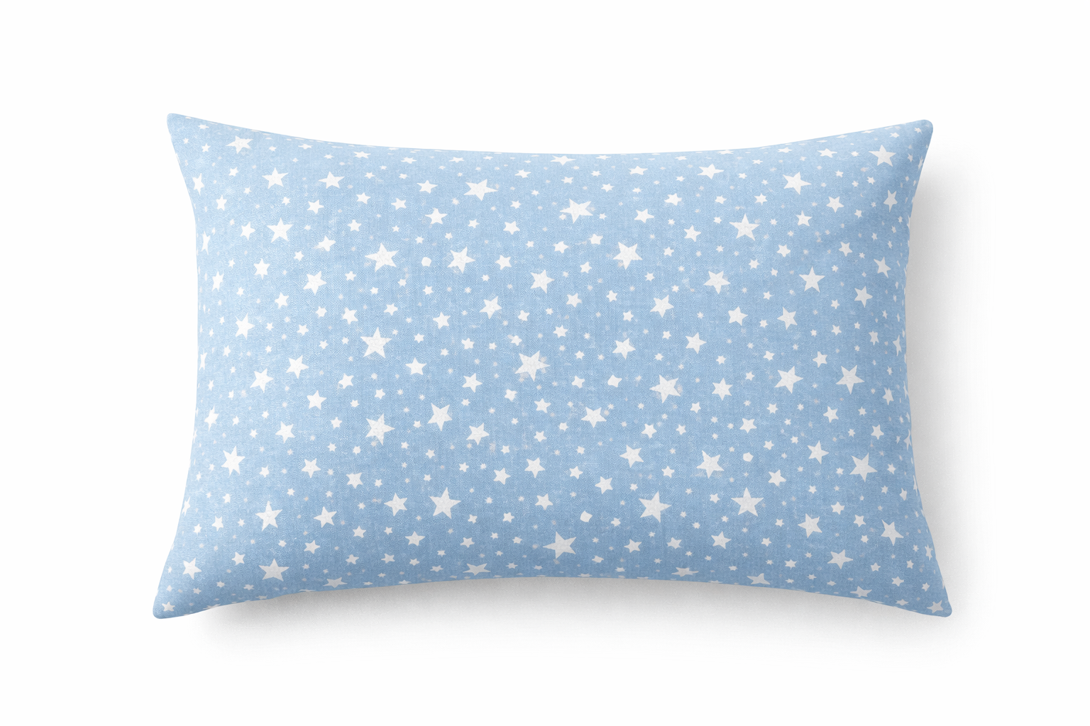 Наволочка ранфорс принт "Білі зірки на блакитному"