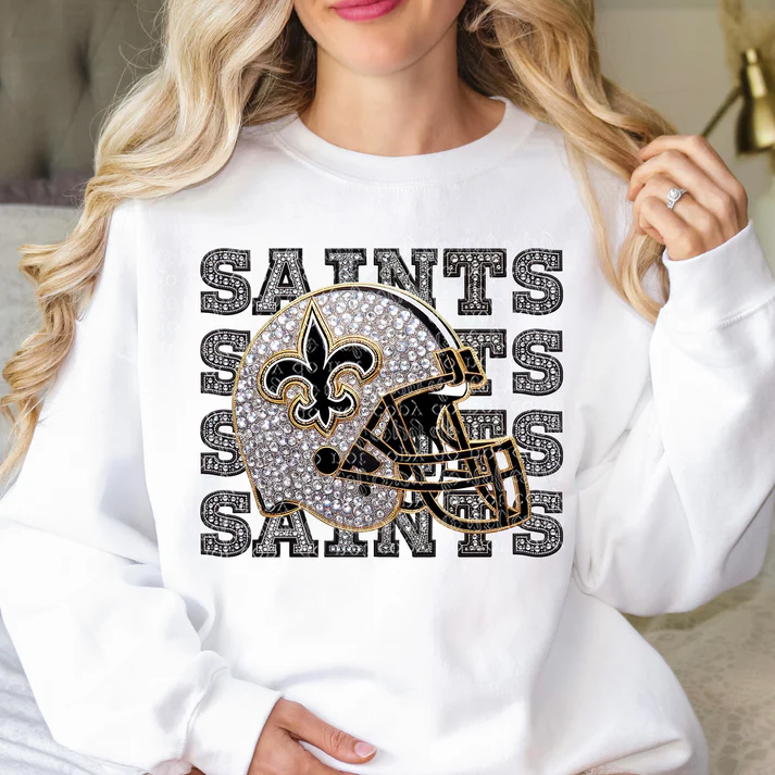 Saints Faux Rhinestones Sweatshirt