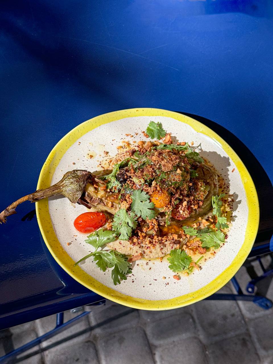 Baked eggplant with peanut butter,
