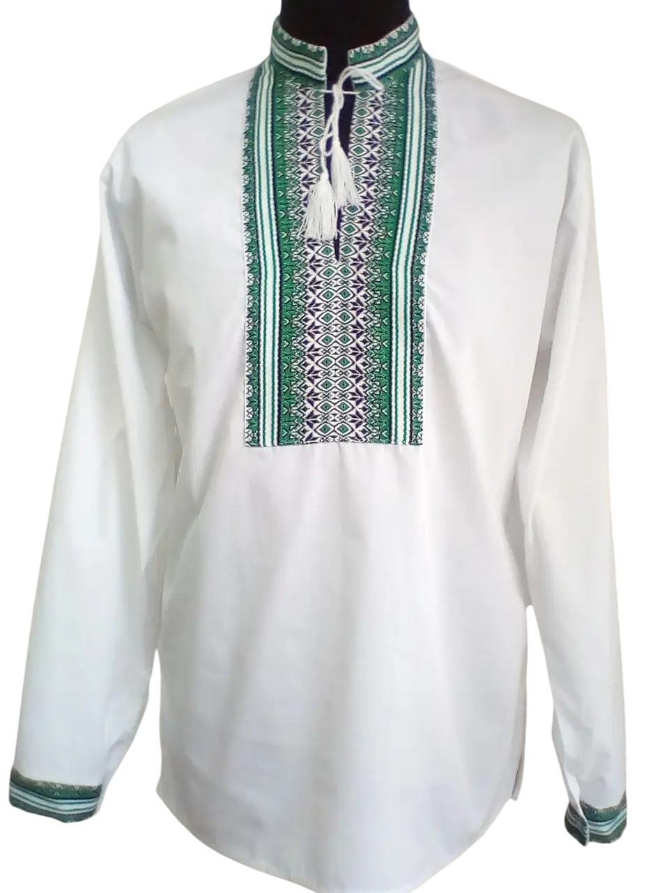 Чоловіча вишиванка зелений орнамент