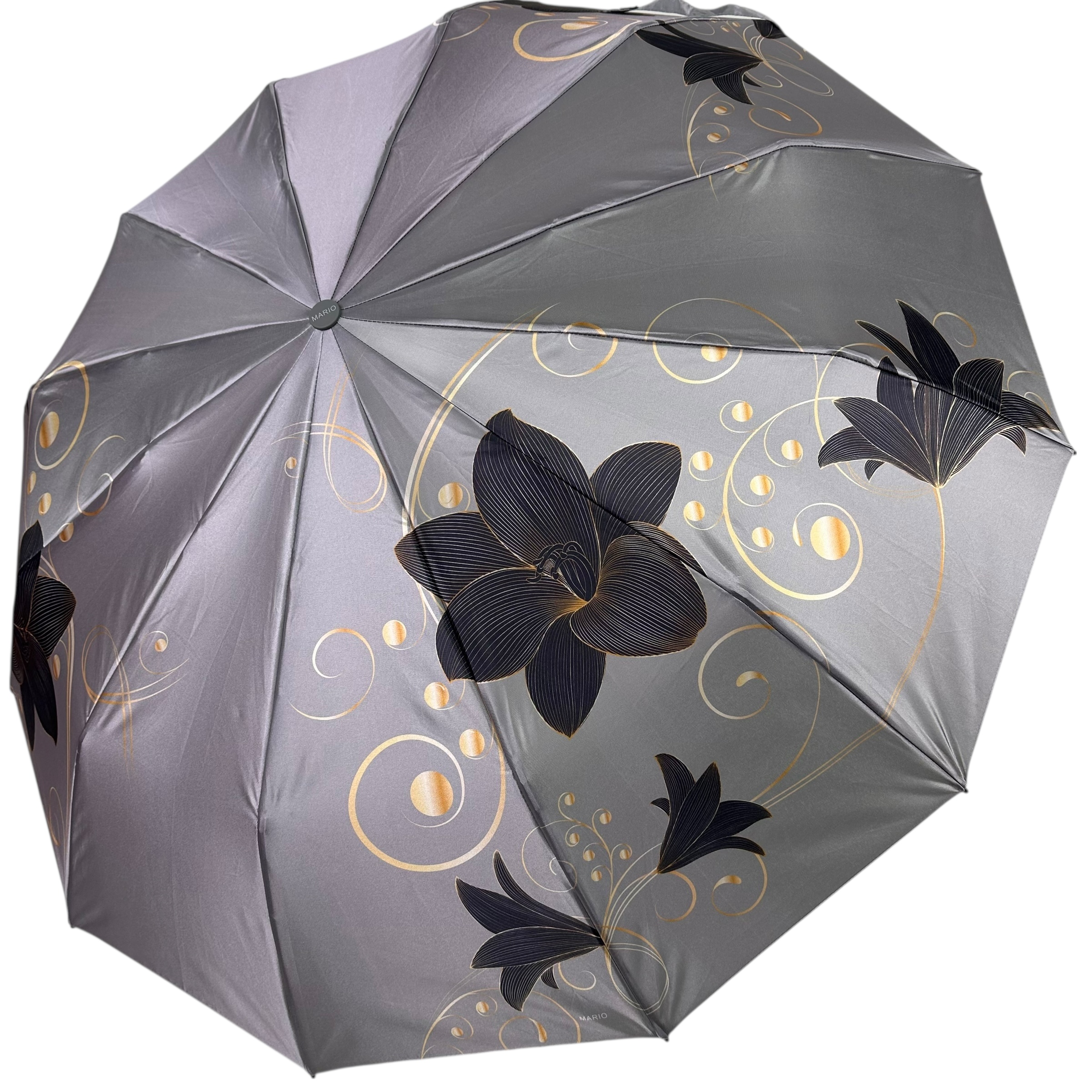 Жіноча парасолька автомат на 12 спиць сатиновий купол з принтом від Mario