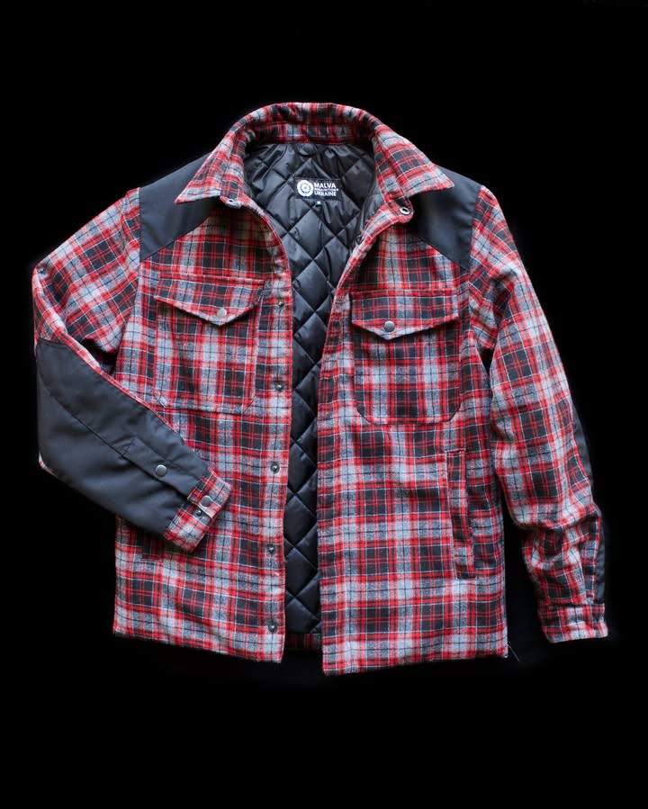 Тактична утеплена куртка-сорочка "Red&Black" від українського бренду "Malva Ammunition".