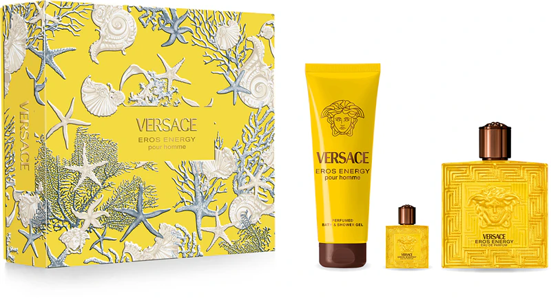 Подарунковий набір Versace Eros Energy Gift Set (100 мл EDP + 5 мл EDP + 150 мл гель):