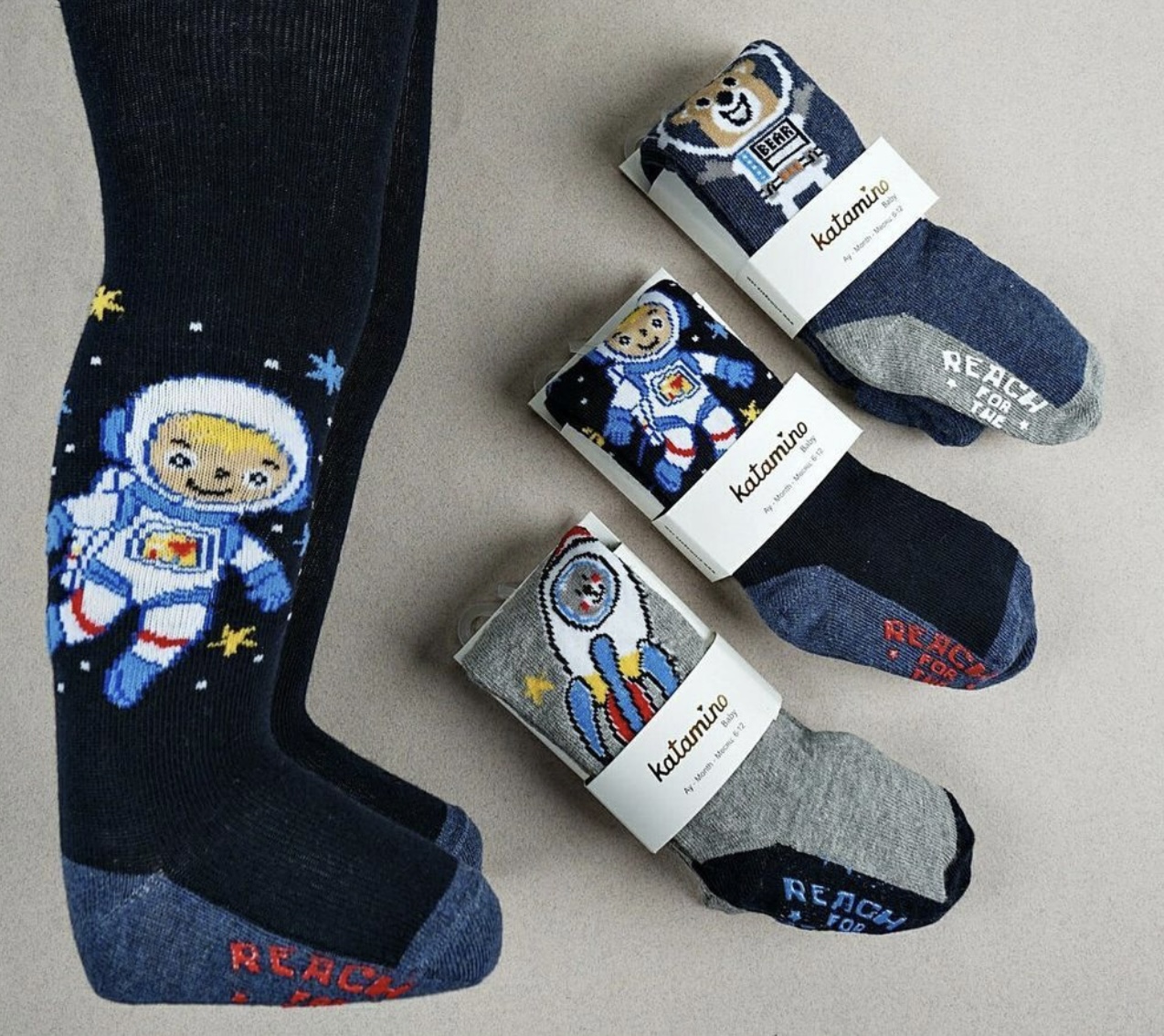 Дитячі демісезонні колготи з тормозками космос