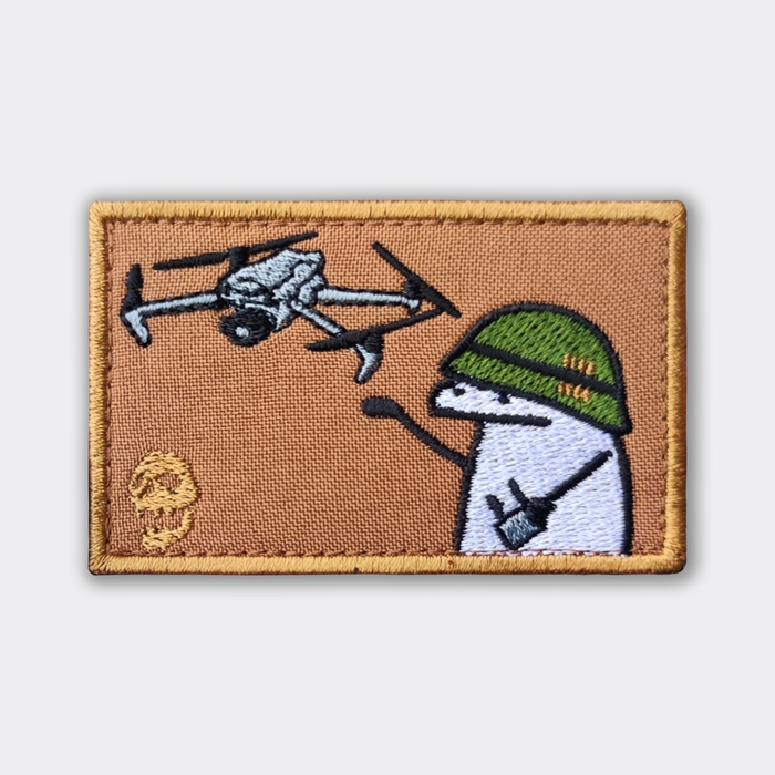Flork with a drone - embroidered patch
