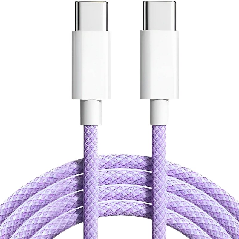 Кабель USB Original Quality Type-C to Type-C 1m 60W (інструмент для вилучення SIM-карт)(Woven) (коробка) Purple