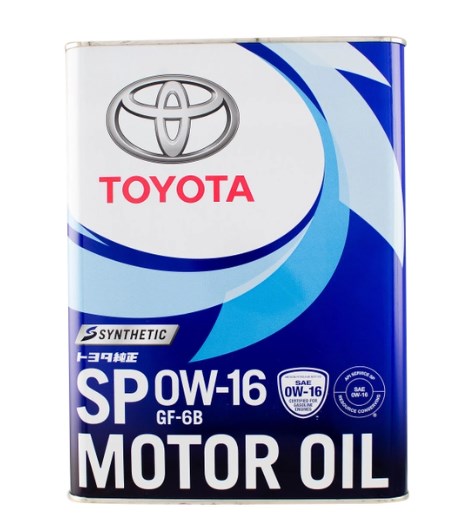 Моторна олива 0W16 Toyota Synthetic Motor Oil SP/GF6B,  (Japan), 4л.