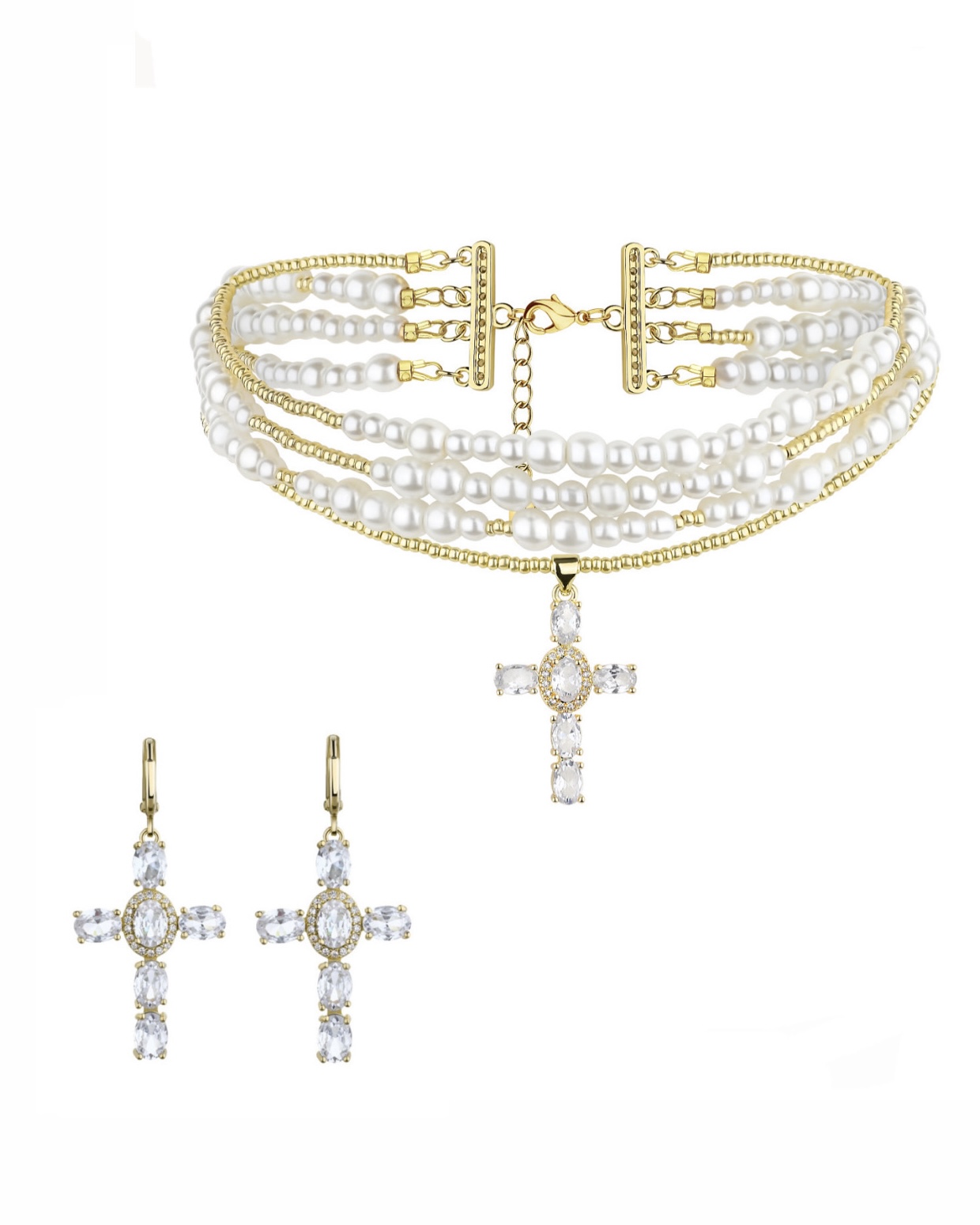 DIAMOND CROSS white set