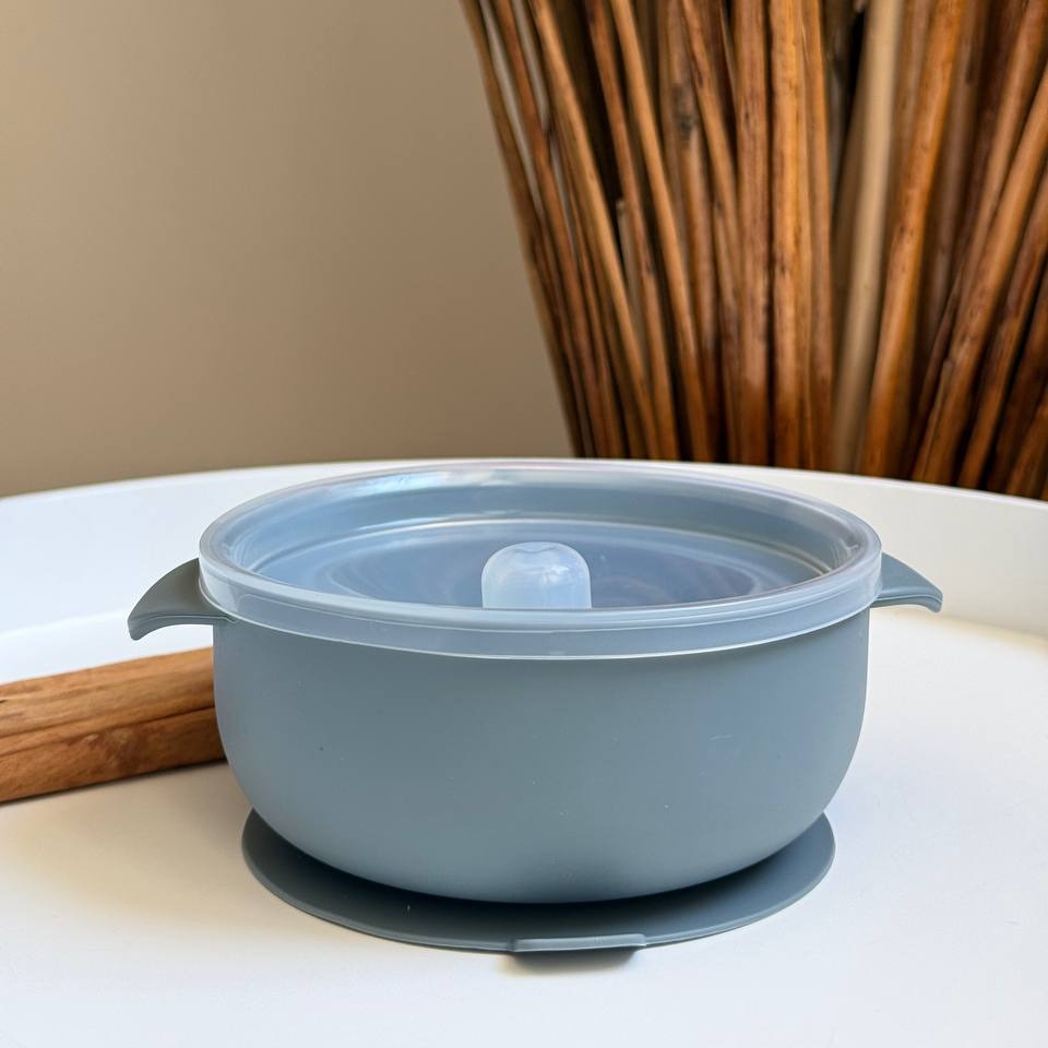 Глибока миска "Каструлька" з кришкою Дім грей (Dim grey)